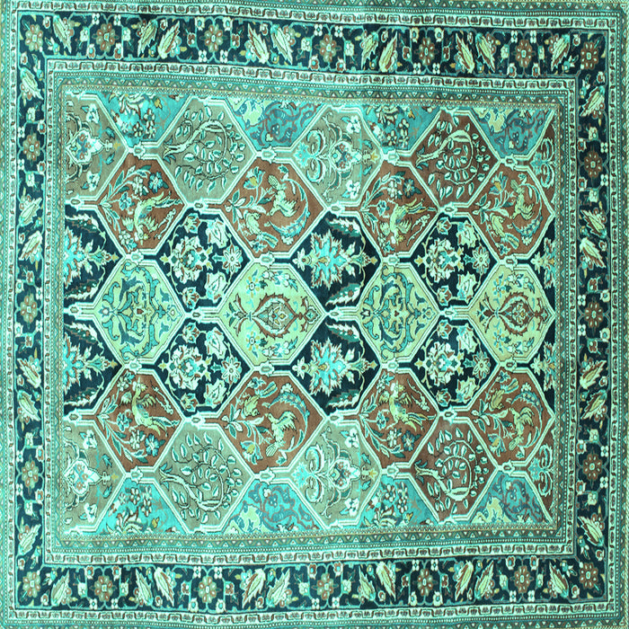 Square Persian Turquoise Traditional Rug, tr190turq