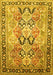 Machine Washable Persian Yellow Traditional Rug, wshtr190yw