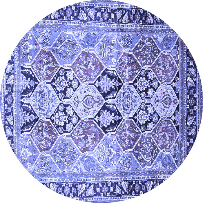 Round Persian Blue Traditional Rug, tr190blu