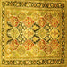 Square Machine Washable Persian Yellow Traditional Rug, wshtr190yw