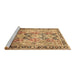 Sideview of Machine Washable Persian Brown Traditional Rug, wshtr190brn