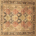 Square Machine Washable Persian Brown Traditional Rug, wshtr190brn