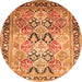 Machine Washable Persian Orange Traditional Area Rugs, wshtr190org