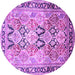 Round Machine Washable Persian Purple Traditional Area Rugs, wshtr190pur