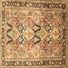Square Persian Brown Traditional Rug, tr190brn