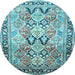 Round Persian Light Blue Traditional Rug, tr190lblu