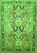 Serging Thickness of Machine Washable Persian Green Traditional Area Rugs, wshtr190grn