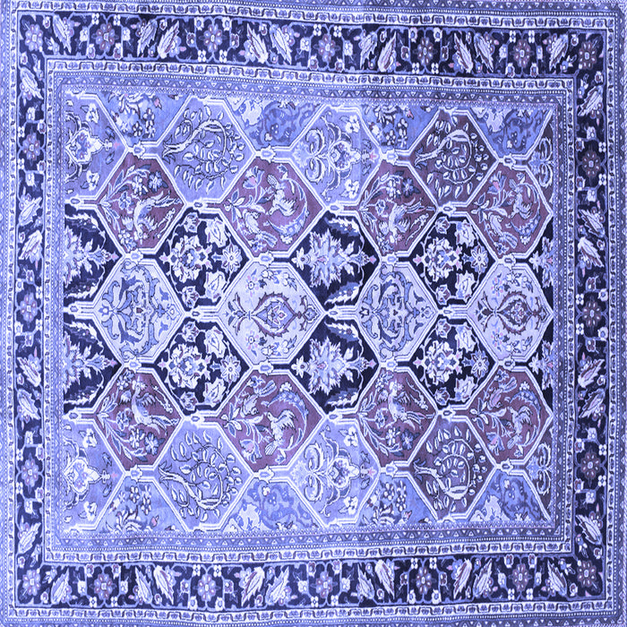 Square Machine Washable Persian Blue Traditional Rug, wshtr190blu