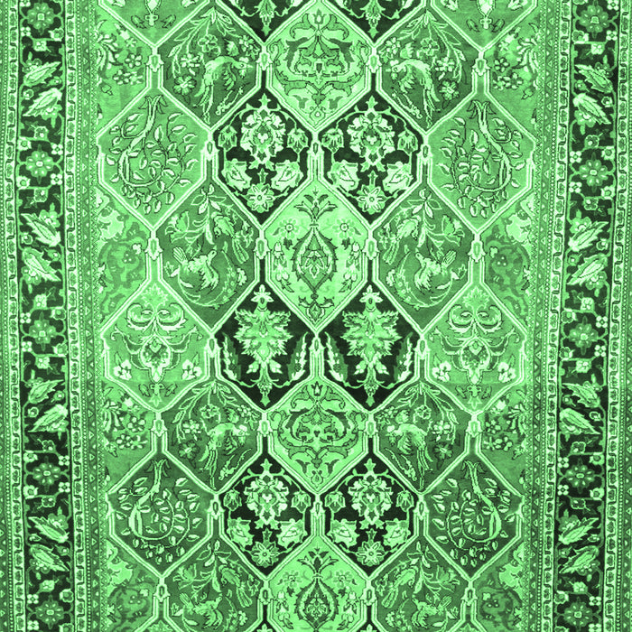 Machine Washable Persian Emerald Green Traditional Area Rugs, wshtr190emgrn