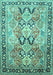 Machine Washable Persian Turquoise Traditional Area Rugs, wshtr190turq