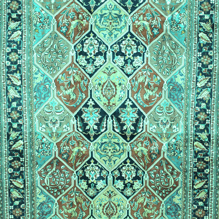 Machine Washable Persian Turquoise Traditional Area Rugs, wshtr190turq
