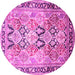 Round Persian Pink Traditional Rug, tr190pnk