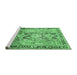 Sideview of Machine Washable Persian Emerald Green Traditional Area Rugs, wshtr190emgrn