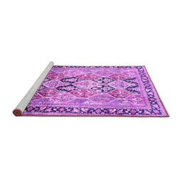 Sideview of Machine Washable Persian Purple Traditional Area Rugs, wshtr190pur