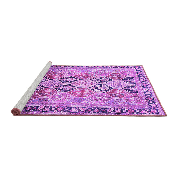 Sideview of Machine Washable Persian Purple Traditional Area Rugs, wshtr190pur