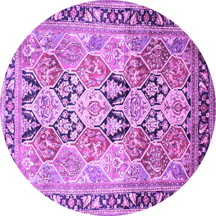 Round Persian Purple Traditional Rug, tr190pur