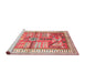 Sideview of Machine Washable Traditional Crimson Red Rug, wshtr191
