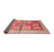 Sideview of Traditional Crimson Red Animal Rug, tr191