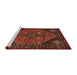 Sideview of Machine Washable Traditional Maroon Red Rug, wshtr1910