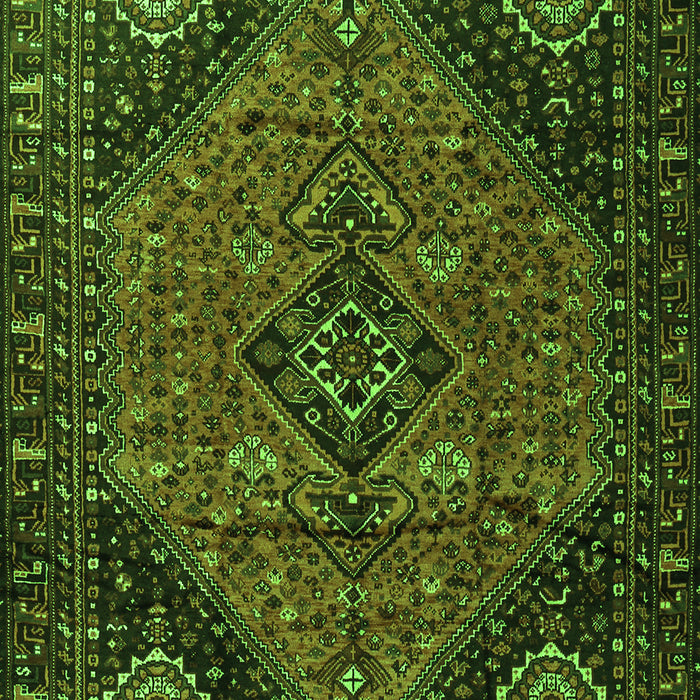Serging Thickness of Machine Washable Persian Green Traditional Area Rugs, wshtr1910grn
