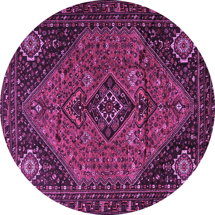 Round Persian Purple Traditional Rug, tr1910pur