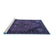 Sideview of Machine Washable Persian Blue Traditional Rug, wshtr1910blu