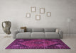 Machine Washable Persian Purple Traditional Area Rugs in a Living Room, wshtr1910pur