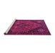 Sideview of Machine Washable Persian Pink Traditional Rug, wshtr1910pnk