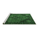 Sideview of Machine Washable Persian Emerald Green Traditional Area Rugs, wshtr1910emgrn