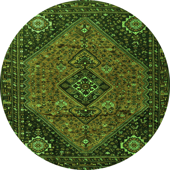 Square Persian Green Traditional Rug, tr1910grn