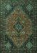 Machine Washable Persian Turquoise Traditional Area Rugs, wshtr1910turq