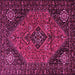 Square Machine Washable Persian Pink Traditional Rug, wshtr1910pnk