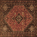 Square Persian Brown Traditional Rug, tr1910brn