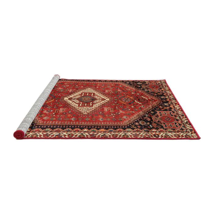 Sideview of Machine Washable Traditional Rust Pink Rug, wshtr1911