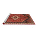 Sideview of Machine Washable Traditional Rust Pink Rug, wshtr1911