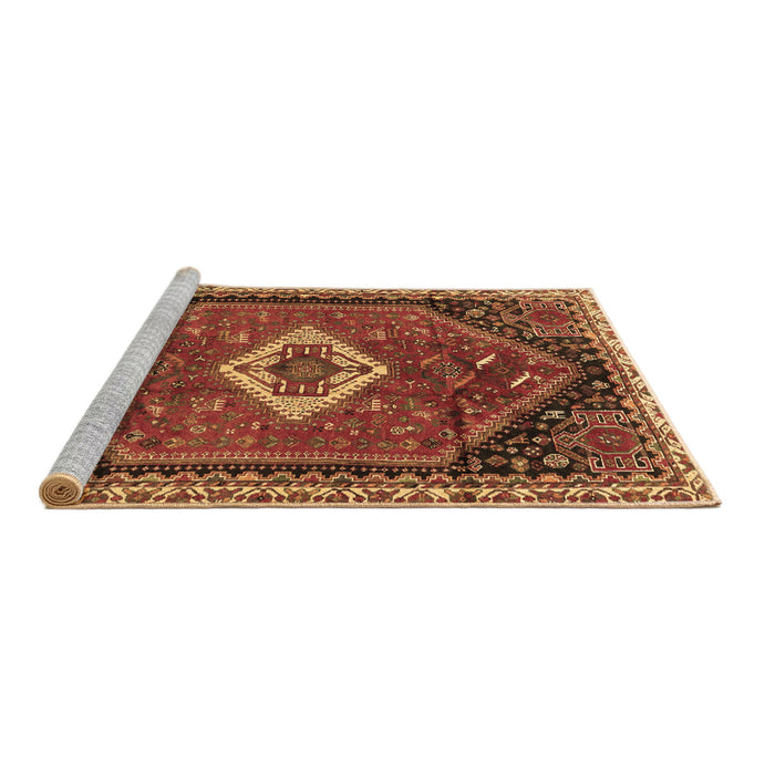 Sideview of Machine Washable Persian Brown Traditional Rug, wshtr1911brn