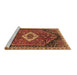 Sideview of Machine Washable Persian Brown Traditional Rug, wshtr1911brn