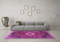 Machine Washable Persian Purple Traditional Area Rugs in a Living Room, wshtr1911pur