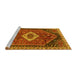 Sideview of Machine Washable Persian Yellow Traditional Rug, wshtr1911yw