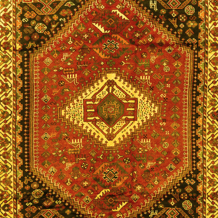 Machine Washable Persian Yellow Traditional Rug, wshtr1911yw