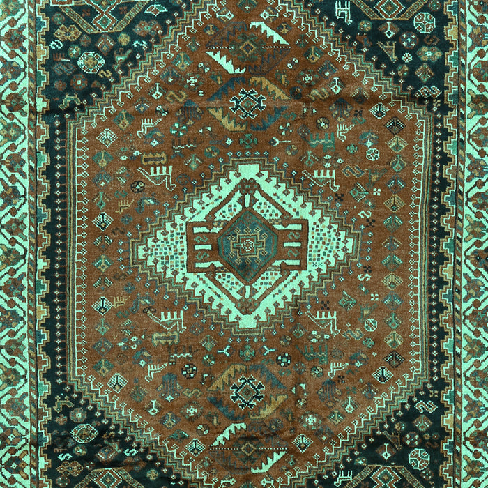 Machine Washable Persian Turquoise Traditional Area Rugs, wshtr1911turq
