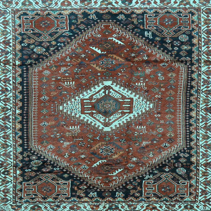 Square Machine Washable Persian Light Blue Traditional Rug, wshtr1911lblu