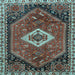 Square Machine Washable Persian Light Blue Traditional Rug, wshtr1911lblu