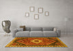 Machine Washable Persian Yellow Traditional Rug in a Living Room, wshtr1911yw