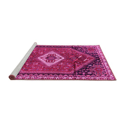 Sideview of Machine Washable Persian Pink Traditional Rug, wshtr1911pnk