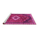 Sideview of Machine Washable Persian Pink Traditional Rug, wshtr1911pnk