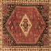 Square Machine Washable Persian Brown Traditional Rug, wshtr1911brn