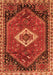 Serging Thickness of Machine Washable Persian Orange Traditional Area Rugs, wshtr1911org