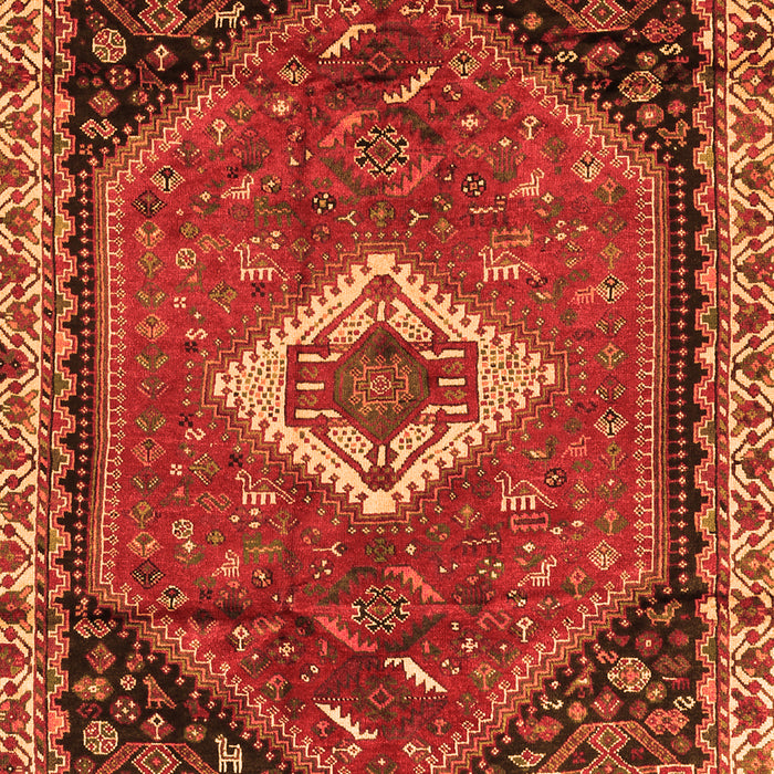 Serging Thickness of Machine Washable Persian Orange Traditional Area Rugs, wshtr1911org