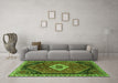 Machine Washable Persian Green Traditional Area Rugs in a Living Room,, wshtr1911grn